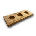 Solid Oak Flight Tray with 3 Two-Tiered Routs